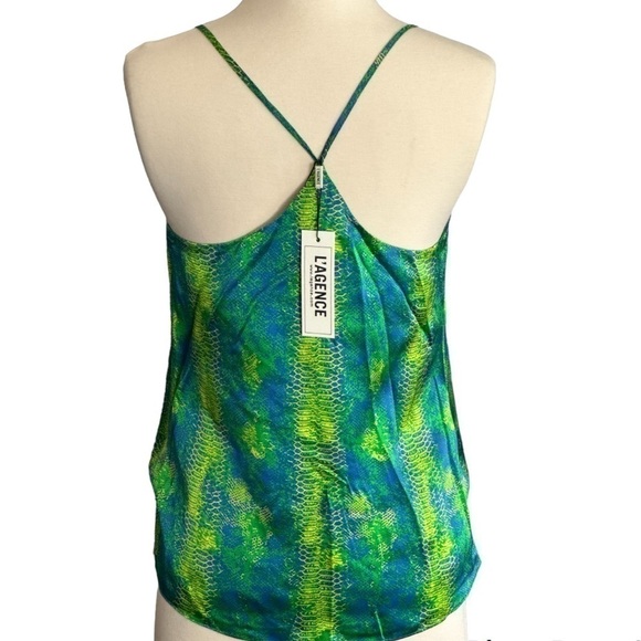 L’agence Kylee Racerback Tank 100% Silk Amazon Viper Print. - Picture 5 of 9